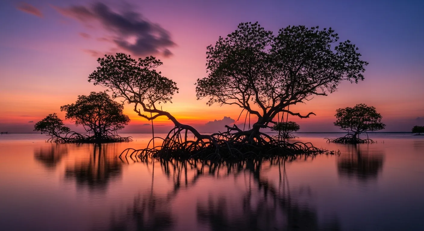 Walakiri Beach dancing trees at sunset, Sumba